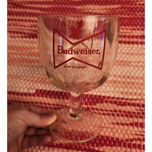 Budweiser Vintage Thumbprint Goblet Glass